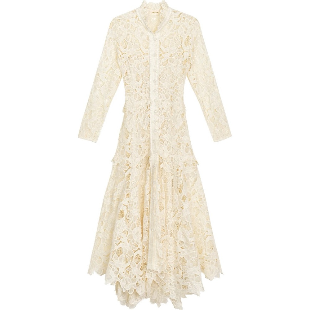 Alexis Cream Long Sleeve Lace Maxi Dress - Picture 5 of 6